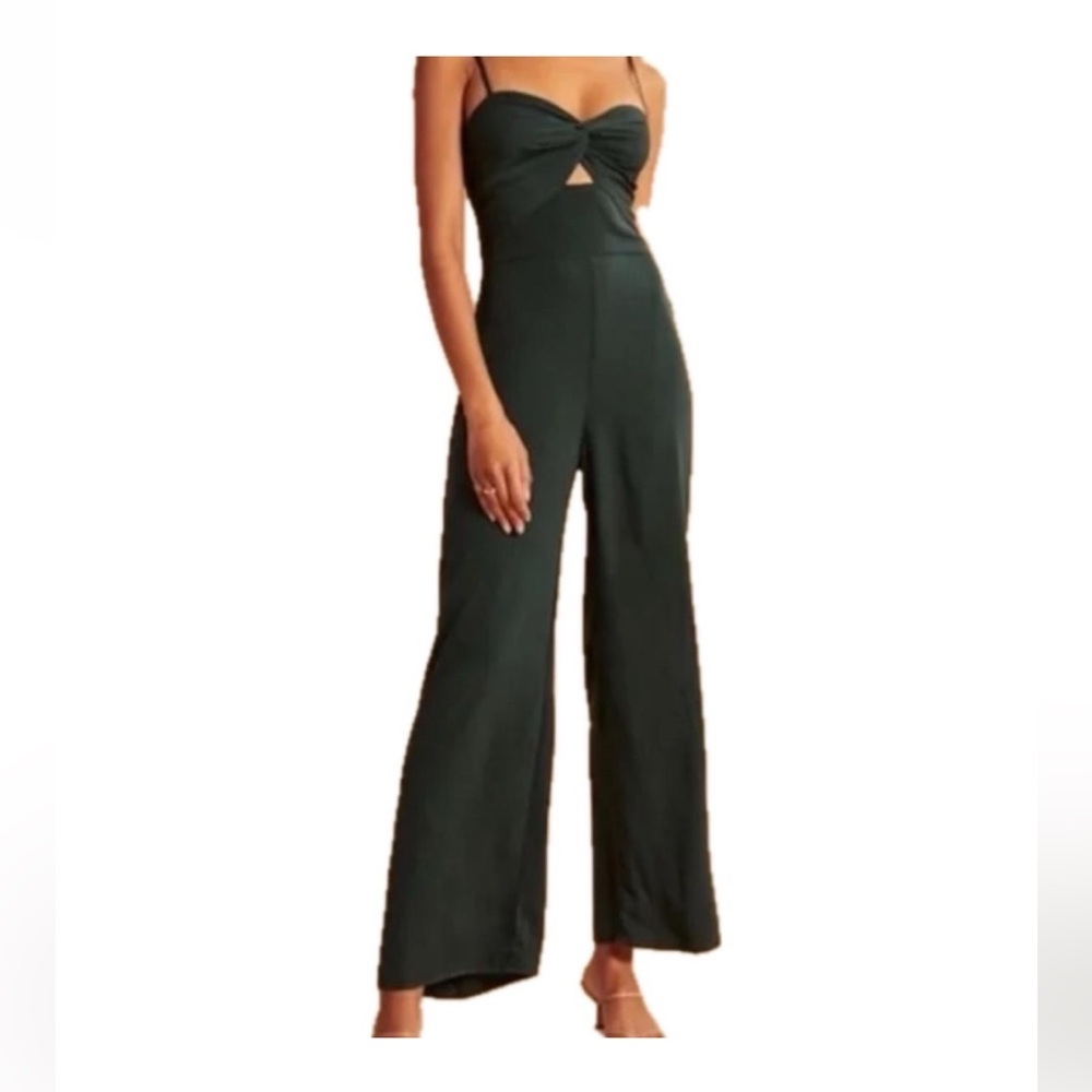 Abercrombie Twist Front Green Jumpsuit (XS)
